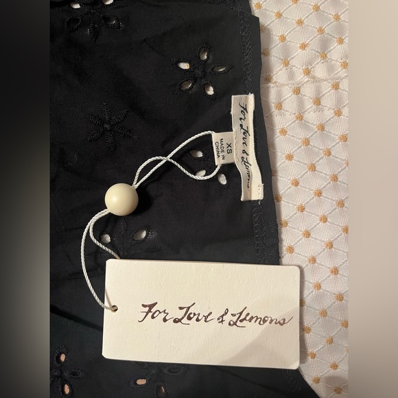 For Love & Lemons Eyelet Swing Black Dress Extra Small NWT - Picture 11 of 15